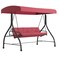 Flash Furniture 3-Seat Outdoor Steel Converting Patio Swing Canopy Hammock with Cushions and Outdoor Swing Bed (Maroon)